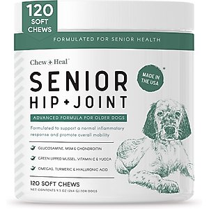 Chew + Heal Senior Hip & Joint Dog Supplement, 120 count