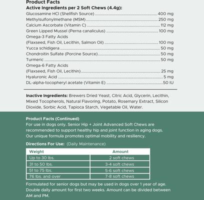 Show full view: Chew + Heal Essential 12-in-1 Multifunctional Support Chews Dog Supplement & Chew + Heal Senior Hip + Joint Chews Dog Supplement, 240 count slide 8 of 10