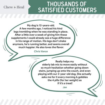 Show full view: Chew + Heal Senior Hip & Joint Dog Supplement, 60 count slide 6 of 12