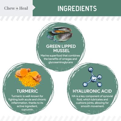 Show full view: Chew + Heal Senior Hip & Joint Dog Supplement, 60 count slide 5 of 12