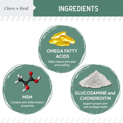 Show full view: Chew + Heal Essential 12-in-1 Multifunctional Support Chews Dog Supplement & Chew + Heal Senior Hip + Joint Chews Dog Supplement, 240 count slide 5 of 10