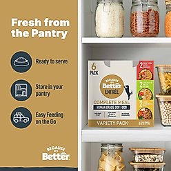 Because It's Better Entree Complete Meal Variety Pack Wet Dog Food, 10-oz pouch, case of 6 slide 2 of 6