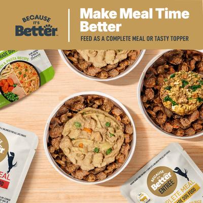 Show full view: Because It's Better Entree Complete Meal Variety Pack Wet Dog Food, 10-oz pouch, case of 6 slide 7 of 7