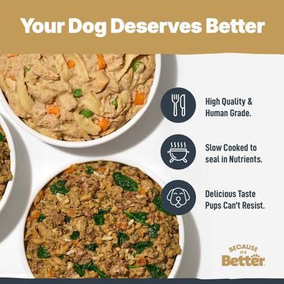 Show full view: Because It's Better Entree Complete Meal Variety Pack Wet Dog Food, 10-oz pouch, case of 6 slide 3 of 7