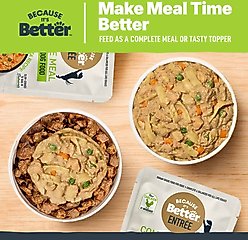 Because It's Better Entree Complete Meal Chicken & Pasta Recipe Wet Dog Food, 10-oz pouch, case of 6 slide 2 of 7