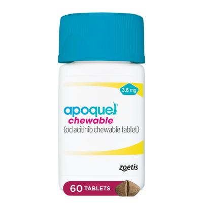 Show full view: Apoquel (oclacitinib chewable tablet) Chewable for Dogs, 3.6mg, 60 tablets slide 1 of 10