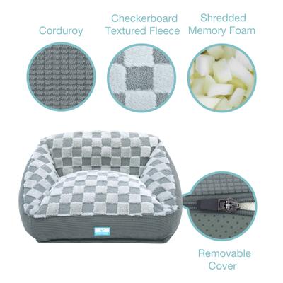 Show full view: Cozy Tails Premium Orthopedic Memory Foam Sofa Dog Bed, Grey, Large slide 3 of 4