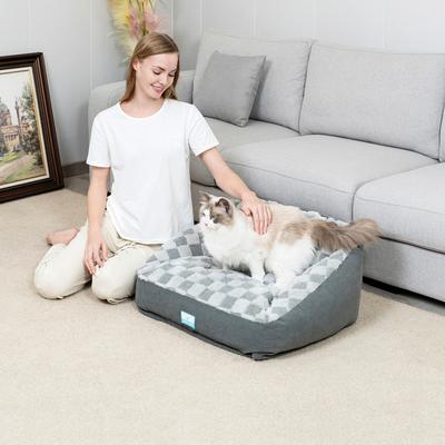 Show full view: Cozy Tails Premium Orthopedic Memory Foam Sofa Dog Bed, Grey, Large slide 2 of 4