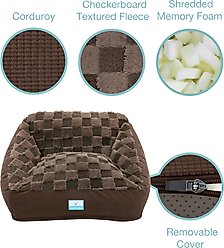Cozy Tails Premium Orthopedic Memory Foam Sofa Dog Bed, Brown, Large slide 2 of 5