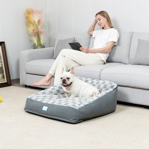Cozy Tails Premium Orthopedic Memory Foam Sofa Dog Bed, Grey, Large
