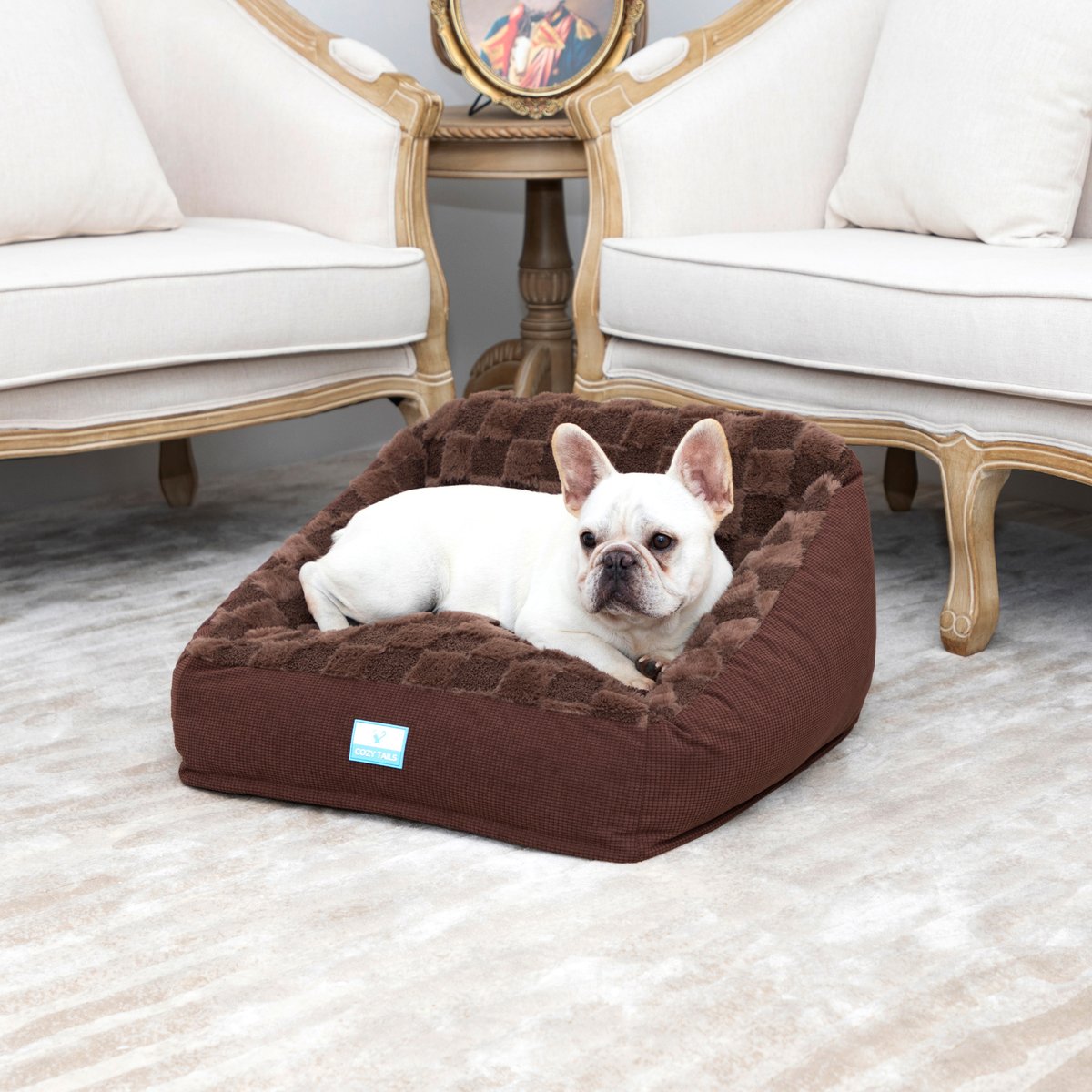 Cozy Tails Premium Orthopedic Memory Foam Sofa Dog Bed, Brown, Large