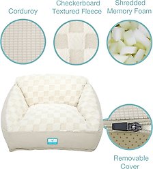 Cozy Tails Premium Orthopedic Memory Foam Sofa Dog Bed, Beige, Large slide 2 of 4