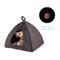 Show in main carousel: Cozy Tails Pyramid House Cat & Dog Bed with Removable Cover, Brown, One Size slide 4 of 5