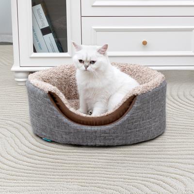 Show full view: Cozy Tails 2-In-1 Cuddler Dog Bed, Tan, One Size slide 4 of 8