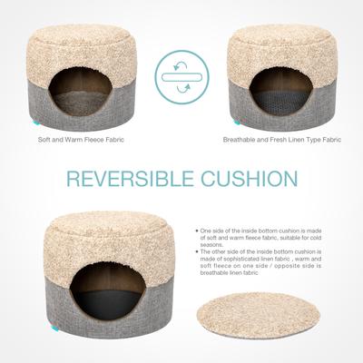 Show full view: Cozy Tails 2-In-1 Cuddler Dog Bed, Tan, One Size slide 6 of 8