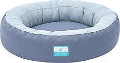 Cozy Tails Donut Cooling Gel Pad Cushion Sofa Dog Bed with Removable Cover, Navy, Large slide 2 of 6