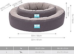 Cozy Tails Donut Cooling Gel Pad Cushion Sofa Dog Bed with Removable Cover, Grey, Large slide 2 of 6