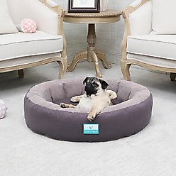 Cozy Tails Donut Cooling Gel Pad Cushion Sofa Dog Bed with Removable Cover, Grey, Large