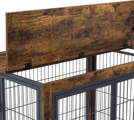 Show full view: Cesicia Wheeled Dog Kennel, Rustic Brown, 31.50 x 22.05 x 24.80-in slide 4 of 7