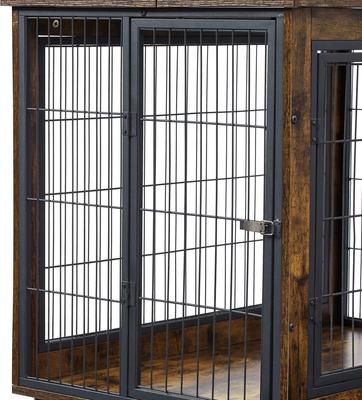 Show full view: Cesicia Wheeled Dog Kennel, Rustic Brown, 31.50 x 22.05 x 24.80-in slide 3 of 7