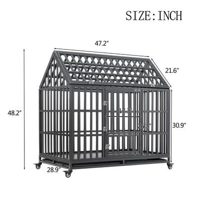 Show full view: Cesicia Heavy Duty Dog Kennel, Black, 47.24 x 29.00 x 48.43-in slide 8 of 8