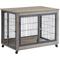 Show in main carousel: Zeus & Ruta Furntiure Style Side Table Double Door Dog Crate, Gray slide 1 of 6