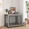 Show in main carousel: Zeus & Ruta Furntiure Style Side Table Double Door Dog Crate, Gray slide 3 of 6