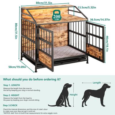 Show full view: Cesicia Wooden Dog Kennel, Black Brown, 31.50 x 19.69 x 29.92-in slide 7 of 7
