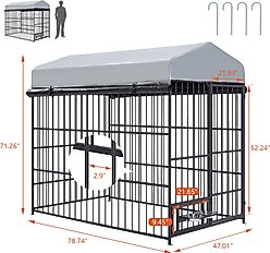 Cesicia Outdoor Dog Kennel, Black, 78.70 x 47.01 x 71.26-in slide 2 of 6