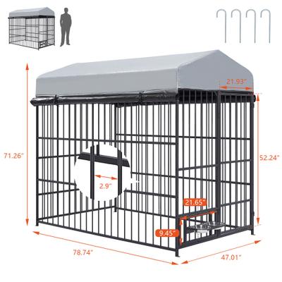 Show full view: Cesicia Outdoor Dog Kennel, Black, 78.70 x 47.01 x 71.26-in slide 6 of 6
