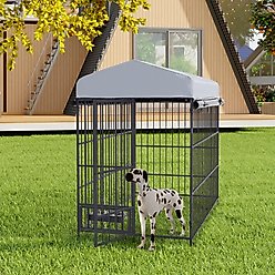 Cesicia Outdoor Dog Kennel, Black, 78.70 x 47.01 x 71.26-in