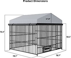 jansno Outdoor Metal Dog Pen Enclosure with Roof Cover, Black & Gray slide 2 of 2