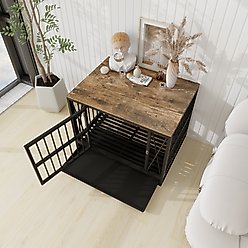 Cesicia Wooden Dog Kennel, Rustic Brown, 32.76 x 24.61 x 24.61-in slide 2 of 8