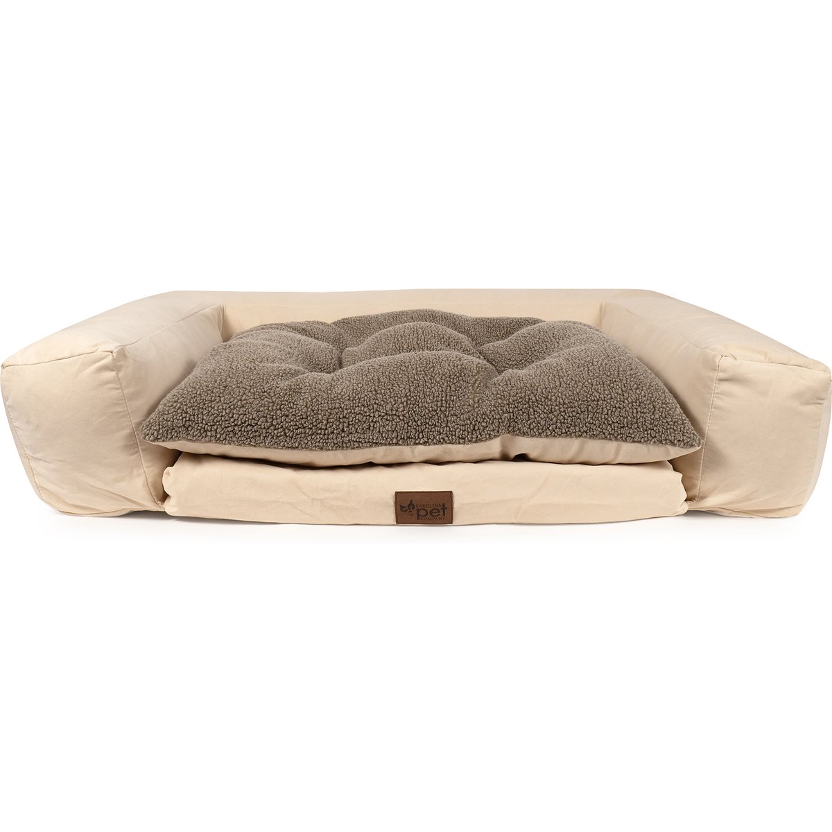 Carolina Pet Couch Dog Bed with Removable Cover, Bone, Medium