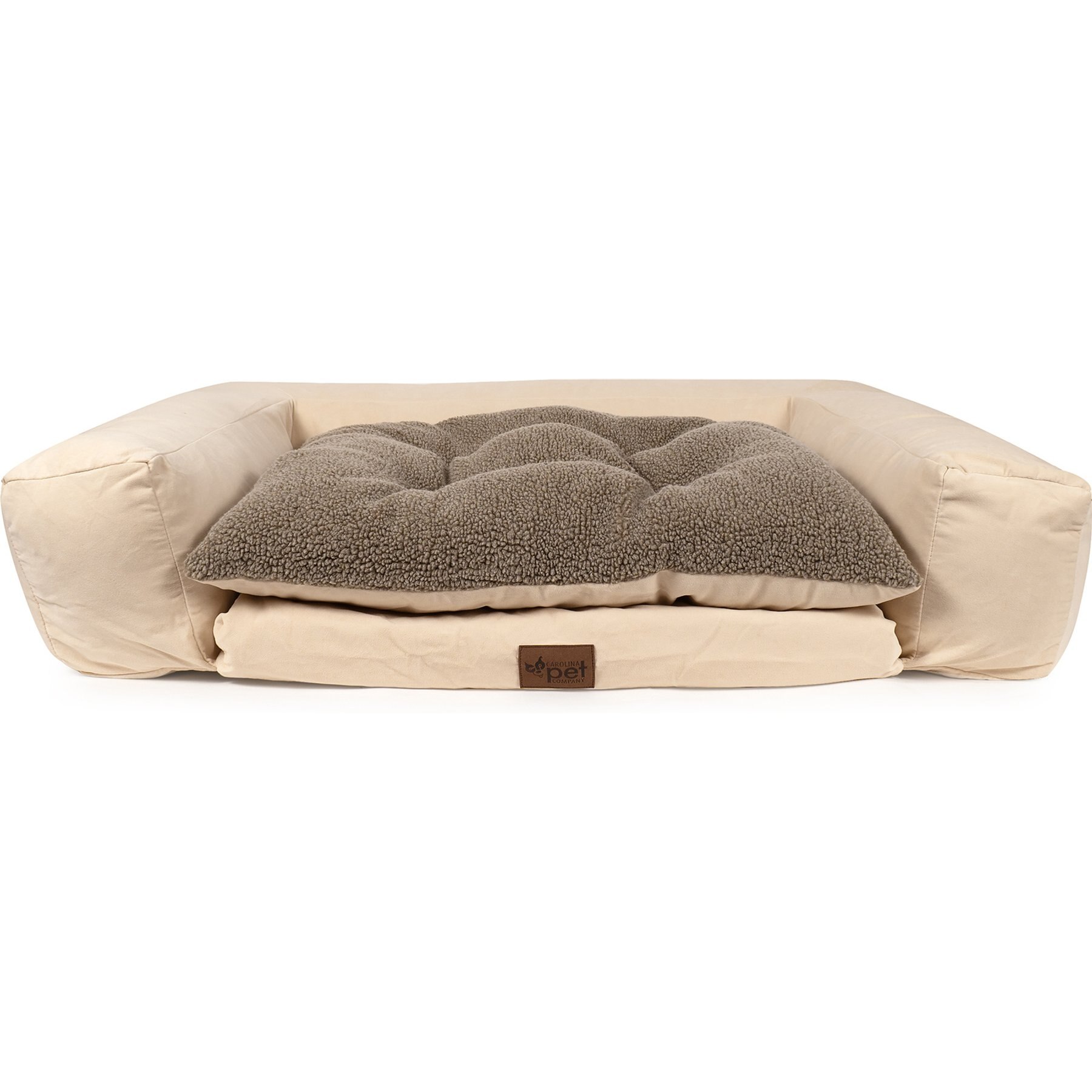 Carolina Pet Couch Dog Bed with Removable Cover, Bone, Medium