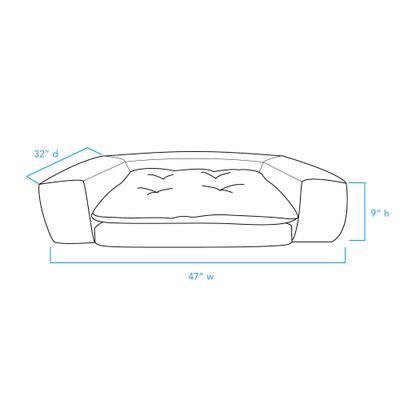 Show full view: Carolina Pet Couch Dog Bed with Removable Cover, Blue, Small slide 8 of 9