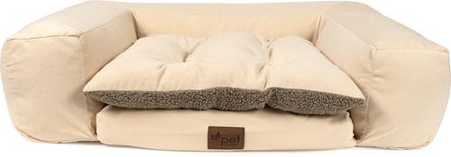 Show full view: Carolina Pet Couch Dog Bed with Removable Cover, Bone, Small slide 3 of 9
