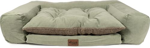 Show full view: Carolina Pet Couch Dog Bed with Removable Cover, Green, Medium slide 3 of 9