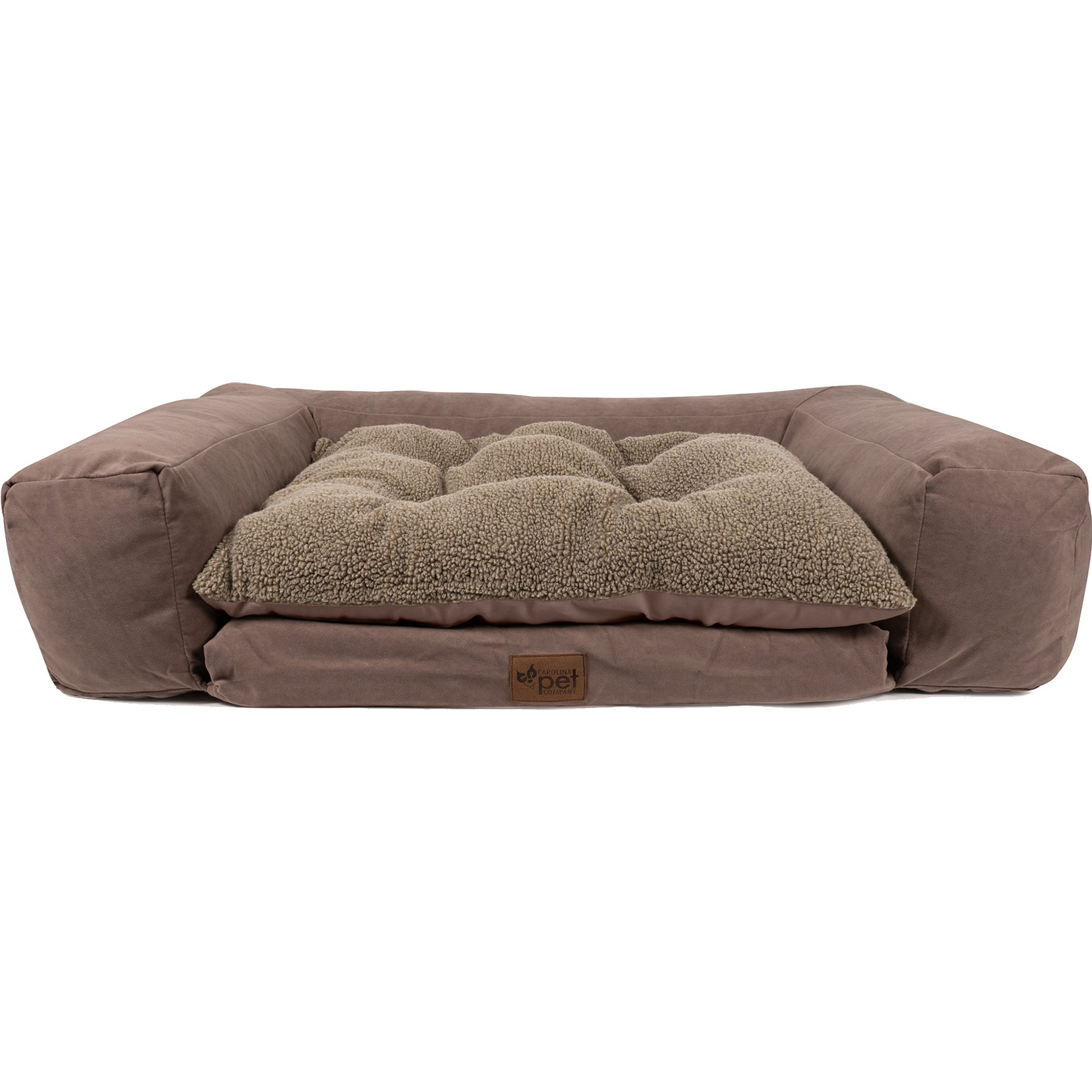 Carolina Pet Couch Dog Bed with Removable Cover, Brown, Medium