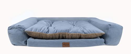 Show full view: Carolina Pet Couch Dog Bed with Removable Cover, Blue, Large slide 4 of 10