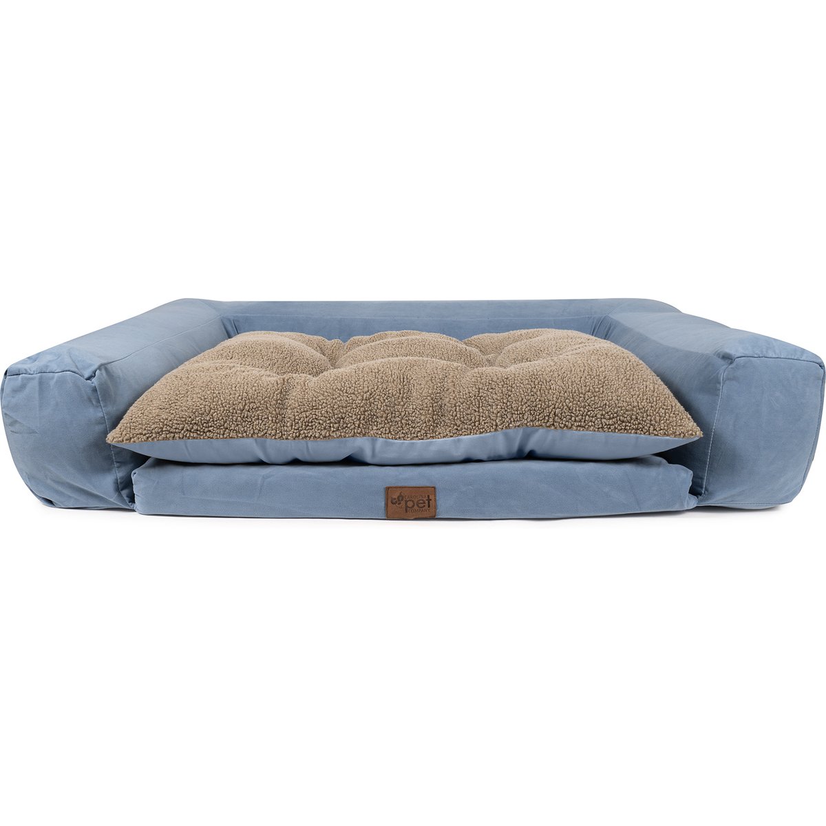Carolina Pet Couch Dog Bed with Removable Cover, Blue, Large