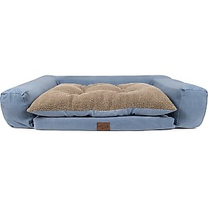 Carolina Pet Couch Dog Bed with Removable Cover, Blue, Large
