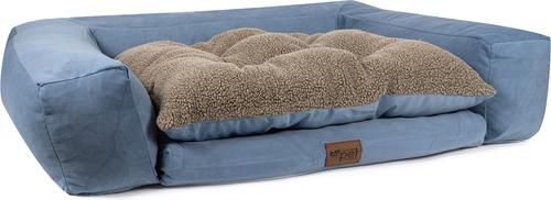 Show full view: Carolina Pet Couch Dog Bed with Removable Cover, Blue, Medium slide 2 of 9