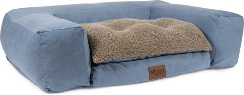 Show full view: Carolina Pet Couch Dog Bed with Removable Cover, Blue, Small slide 2 of 9