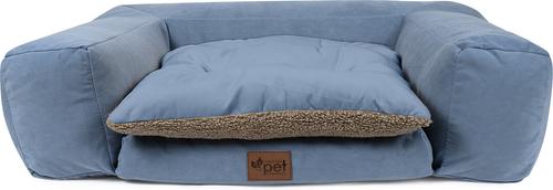 Show full view: Carolina Pet Couch Dog Bed with Removable Cover, Blue, Small slide 3 of 9
