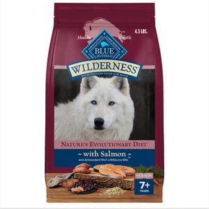 Blue Buffalo Wilderness Senior High-Protein Salmon Recipe Dry Dog Food, 4.5-lb bag