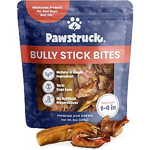 Pawstruck Bully Stick Bites Dog Treats, 8-oz bag