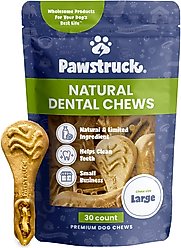 Pawstruck Dental Chew Brush Large Dogs Treats, 30 count