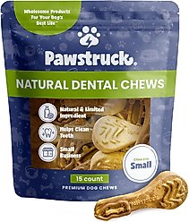 Pawstruck Dental Chew Brush Small Dogs Treats, 15 count