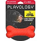 Playology Beef Scented Dual Layer Bone Dog Toy, Medium